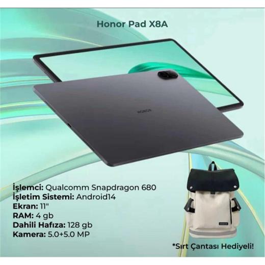 Honor Pad X8A 2.4Ghz 4Gb 128Gb 11-Android Tablet Çanta Hediyeli(150.60.30.0056)
