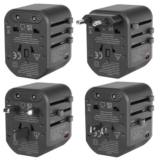 S-Link Sl-Wl20Pd 2-Usb 2.4A + Pd 20W Yedek Akım Sigortalı 100-240V Universal Çevirici Priz Adaptör(250.10.10.0280)