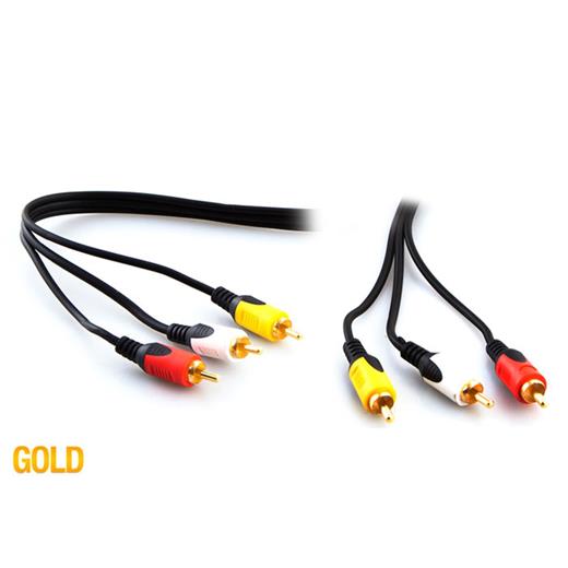 S-Link Sl-Rca20 3Rca To 3Rca 20M Gold Kablo(250.10.10.0369)