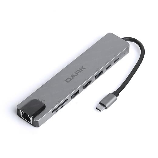 Dark Dk-Ac-U31X40 Usb 3.1 Type-C 8 İn1 Ether-Hdmı-Tf Sd Kart Okuyucu- Usb 3.0-Usb-C&Usb-C Pd Hub(250.20.20.0081)