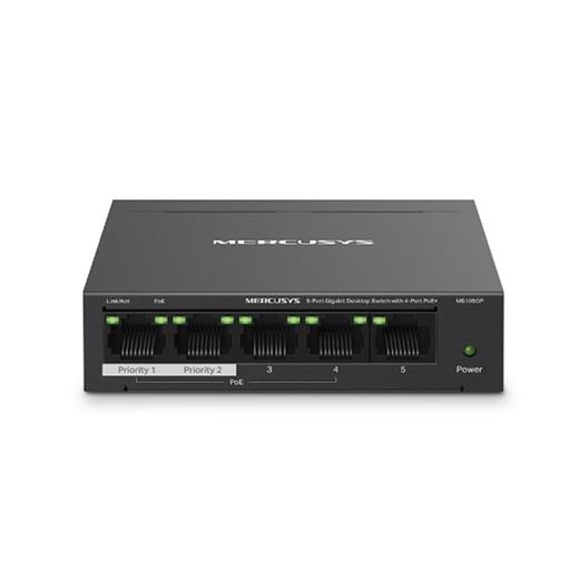 Tp-Link Mercusys Ms105Gp 5 Port 10-100-1000 Mbps Poe+ Switch Metal Kasa(400.40.10.0261)