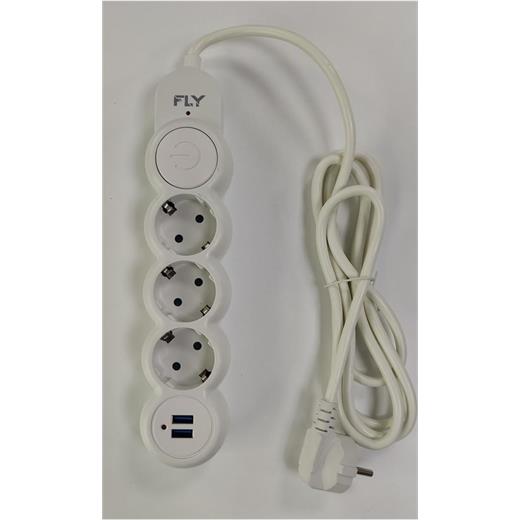 Fly 3393-01 3Lü 2Mt 2.1A Anahtarlı 2Usb Şarj Çıkışlı Akım Korumalı 2500W(400.70.20.0155)