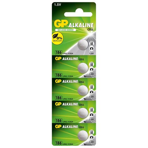 Gp Gp186-C5 Lr43 Ag12 Alkalin Düğme Pil 5Li Paket(420.10.40.0020)