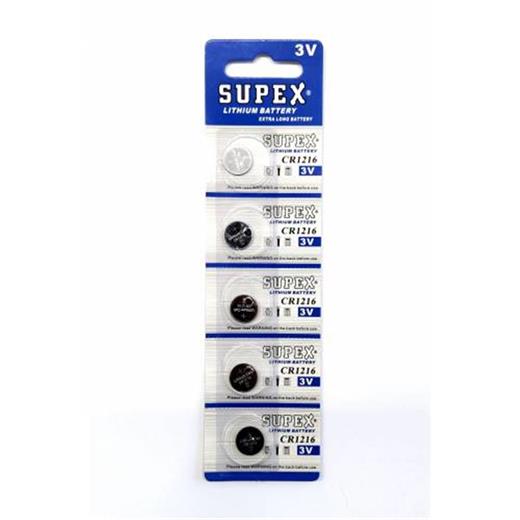 Supex Cr1216-C5 3V Lityum Düğme Pil 5Li Paket(420.10.40.0041)