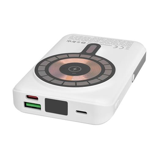 S-Link M1029 10000Mah Magsafe 15W Hsc22.5W+Pd20W+Qc3.0 Beyaz Lcd Taşınabilir Şarj Cihazı Powerbank(420.60.10.0207)