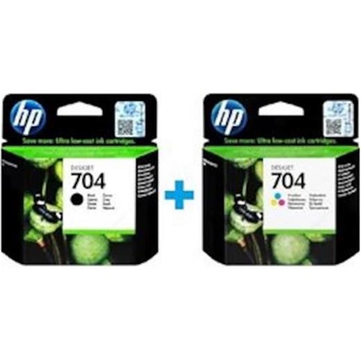 Hp Cn692Ae + Cn693Ae 704  Siyah + Renkli Kartuş Seti(450.10.20.0268)