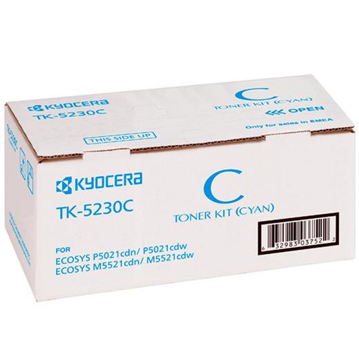 Kyocera Tk-5230C Cyan Mavi Orjinal Fotokopi Toneri Ecosys M5521Cdn-5521Cdw P5021Cdn-5021Cdw 2.200 Sa(450.20.10.0133)