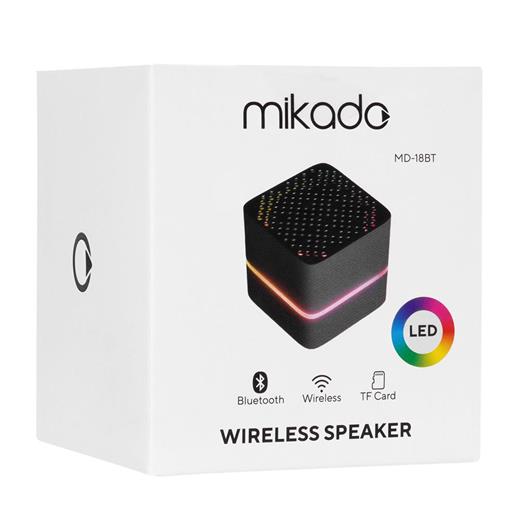 Mikado Md-18Bt Siyah Dc 5V-Usb Tf Kartlı Bluetoothlu Led Işklı Şarjlı Speaker(550.50.50.0139)