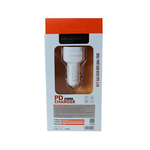Megatech T05-M40 Beyaz  40W Pd-Usb Araç Çakmaklık Şarj Başlığı Hızlı Şarj(800.15.40.0028)