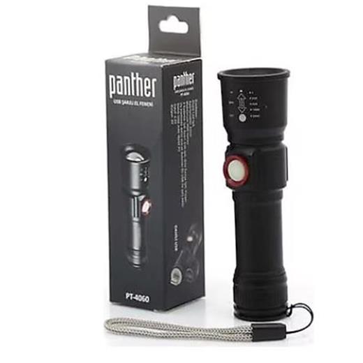 Panther Pt-4060 Led Şarjlı Metal El Feneri(800.20.20.0093)