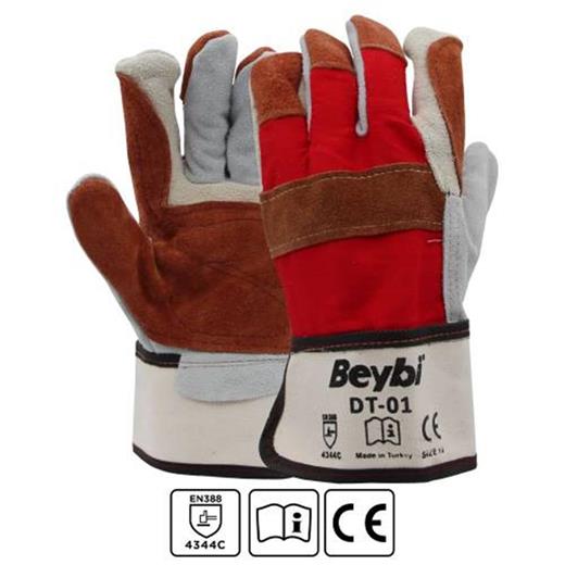 Beybi Dt-01 Deri Kaplı Isıya Dayanıklı Ağır İş Eldiveni (10Lu Paket) 10 Beden(800.40.10.0001)