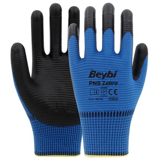 Beybi Nitril Pmk Pn5 Zebra Mavi Siyah10 Beden 12Li Paket (En388 2121X)(800.40.10.0058)