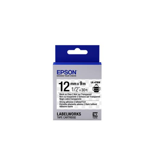 Epson Lk-4Tbw Güçlü Yapışkanlı Şeffaf Üzeri Siyah 12Mm 9Metre Etiket(850.50.40.0059)