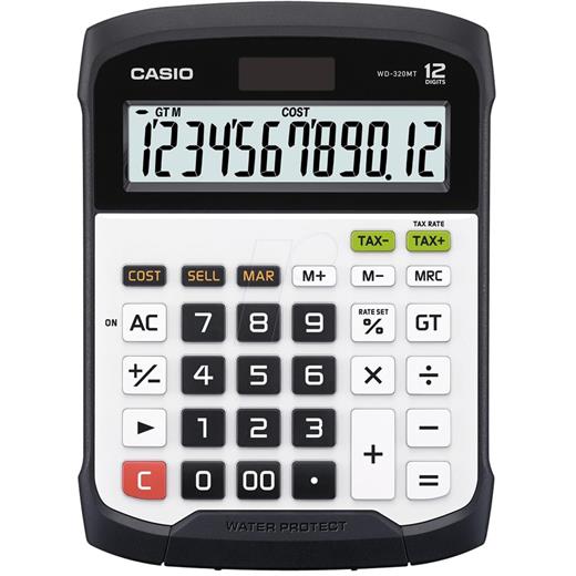Casio Wd-320Mt 12 Hane Suya-Toza Dayanıklı Masa Üstü Hesap Makinesi(950.10.10.0123)