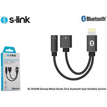 S-Link Sl-Ta40M Lightning Gri Metal 2İn1 Bluetooth Şarj+Kulaklık Çevirici(250.20.10.0070)
