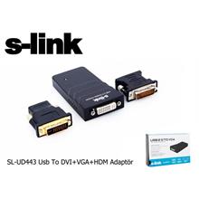 S-Link Sl-Ud443 Usb To Dvı+Vga Adaptör(250.20.20.0111)