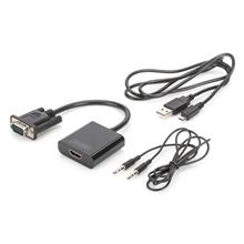 Digitus Da-70473 Vga  -  Hdmı Çevirici + Ses (3.5Mm), Full Hd (1080P), Kablolu, 15 Cm, Siyah Renk(250.20.30.0083)