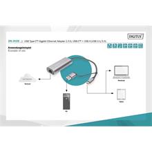 Digitus Dn-3028 Usb Tip C™ Gigabit Ethernet Adaptörü 2.5G, Usb-C™ + Usb-A (Usb 3.1-3.0)(300.40.10.0021)