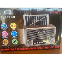 Everton Rt-660  Bluetooth Fm-Usb-Tf-Aux Şarjlı Nostaljik Radyo(550.20.20.0024)