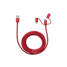 Frisby Fa-7558Uc 3Mt Örgülü Usb Data - Şarj Kablo 3İn1 (İos-Android-Type-C) Kırmızı(750.50.50.0003)