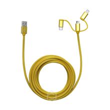 Frisby Fa-7556Uc Örgülü 3Mt Usb Data - Şarj Kablo (İos-Android-Type-C) Sarı (750.60.25.0129)