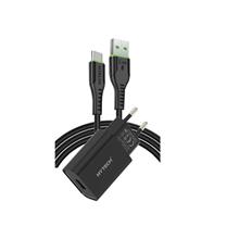 Hytech Hy-Xe26T Type-C Kablolu 2100Ma Ev Şarj 11W + 2,4A Siyah Şarj Adaptör Seti(750.60.35.0047)