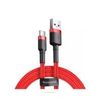 Baseus Cafule 3A Type-C 1M Kablo Kırmızı-Siyah (Catklf-G91)(750.60.35.0137)