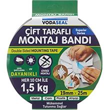 Vodaseal Çift Taraflı Köpük Montoj Bantı 19Mmx25Mt (Metal-Cam-Plastik-Ahşsap)(800.60.20.0091)