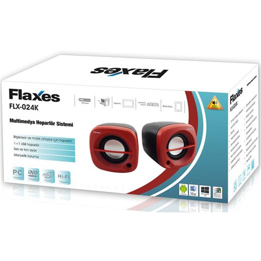 Flaxes Flx-024K Usb 6W 3W*2 1+1 Syh Kırmı Speaker
