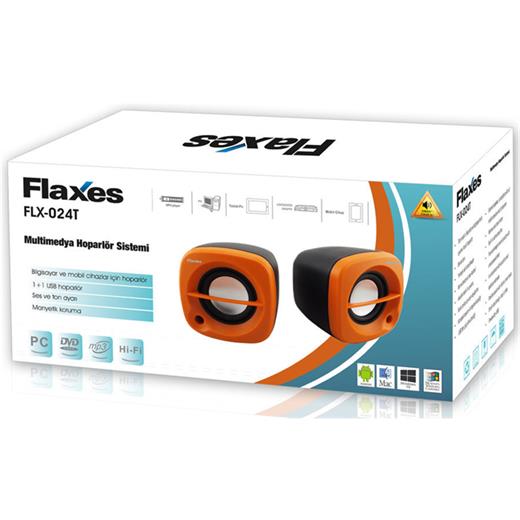 Flaxes Flx-024T Usb 6W3W*2 1+1 Siyah Turuncu Kolon