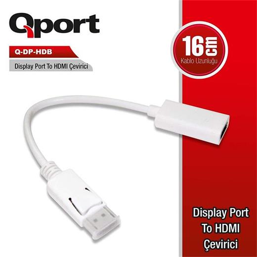 Qport Q-Dp-Hdb Dısplay Port To Hdmı Çevirici 16Cm