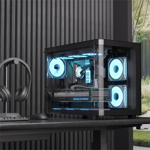 Aerocool Ae P300C Bk 3X12Cm Mirror A-Rgb Fanlı, Panoramik Tempered Panel, Matx(100.10.40.0168)