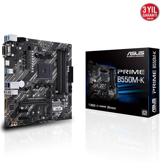 Asus Prime B550M-K Amd Am4 3.Nesil Ddr4 Vga Dvı Hdmı Anakart(100.15.20.0124)