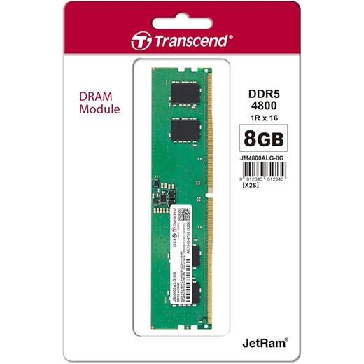 Transcend 8Gb(1X8Gb) 4800Mhz Udımm Ddr5 Cl40 Pc Ram (Jm4800Alg-8G) (100.20.10.0051)