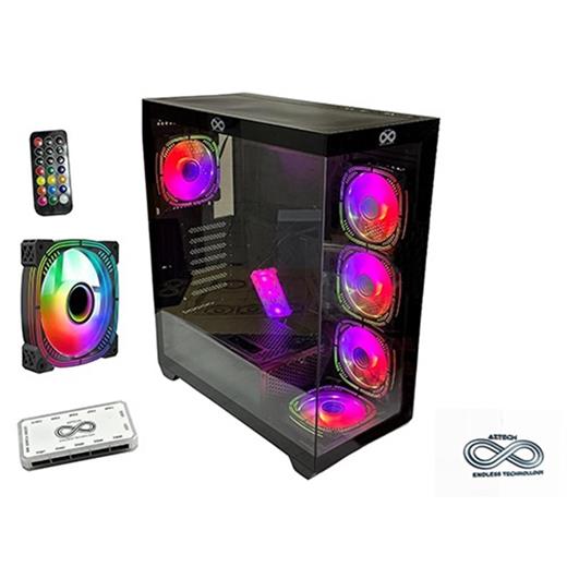Aztech Azt101 B 5 X Rgb Fan Uzakdan Kumanda Siyah Akvaryum Gamin Kasa Temper Cam , Rgb Switch(100.40.10.0252)