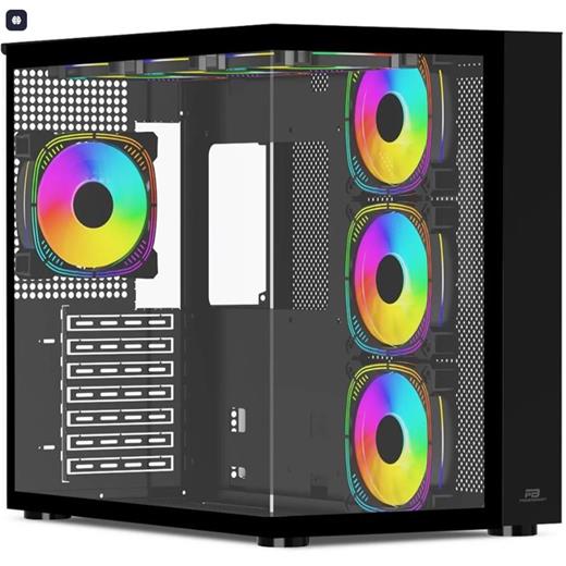 Powerboost Pb-Ss02B Sea View Usb 3.0, Atx 7 X Argb Fanlı, Siyah Kasa (Psu Yok)  (100.40.10.0309)