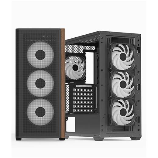 Aerocool Ae  D501A Bk 4X12Cm A-Rgb Fanlı, Ahşap Ön Panel Temp Cam Yan Ve Mesh Ön Panel,Usb Type-C(100.40.10.0318)