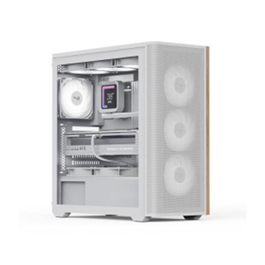 Aerocool Ae D501A Wh 4X12Cm  Fanlı Ahşap Ön Panel Tempered Cam Yan Ve Mesh Ön Panel, Usb Type-C,Atx(100.40.10.0319)