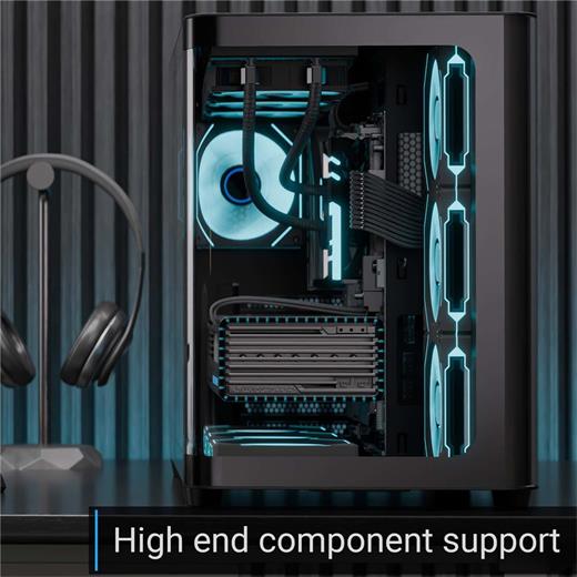Aerocool Ae P500C Bk 4X12Cm Mirror A-Rgb Fanlı, Panoramik Tempered Panel, Atx (100.40.10.0320)