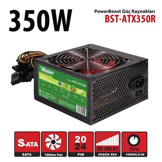 Powerboost Bst-Atx350R 350W, Ppfc 12Cm Kırmızı Fanlı Atx Psu (Retail Box)(100.50.20.0183)