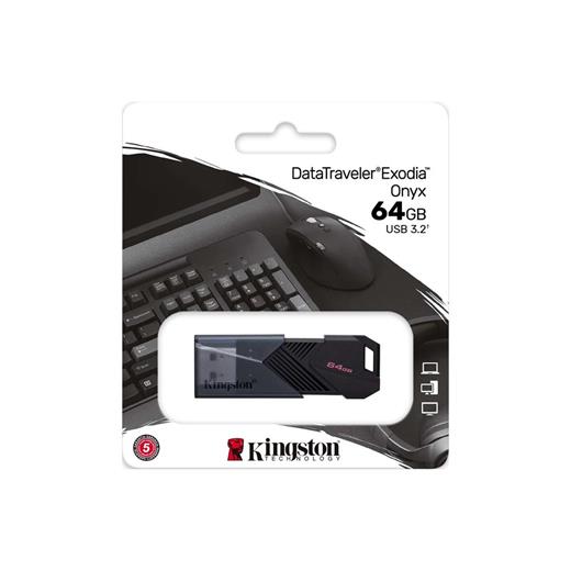 Kingston Dtxon-64Gb 64Gb Portable Usb 3.2 Gen 1 Datatraveler Exodia Onyx Flash Bellek (110.10.10.0189)