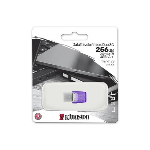 Kingston Dtduo3Cg3-256Gb Datatraveler Microduo 3C 200Mb-S Dual Usb-A + Usb-C Flash Bellek(110.10.40.0009)