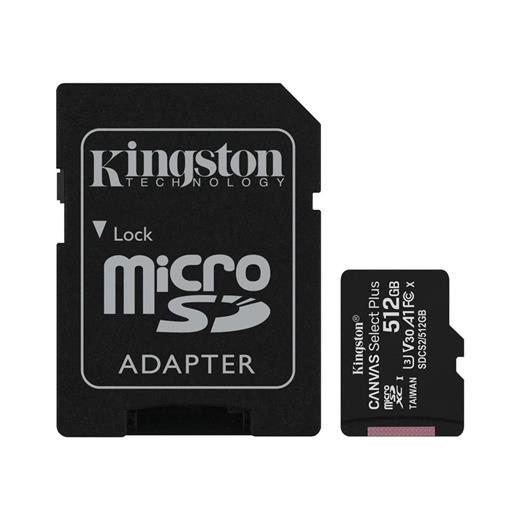 Kingston Sdcs2-512Gb 512Gb Micsdxc Canvas Select Plus 100R A1 C10 Card + Adp Hafıza Kartı (110.30.10.0005)