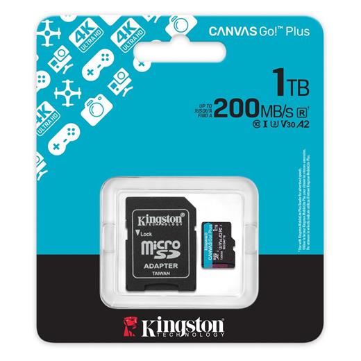 Kingston Sdcg4-1Tb 1Tb Microsdxc Canvas Go Plus Gen4 200Mb-S A2 U3 V30 Card + Adp Hafıza Kartı (110.30.10.0079)