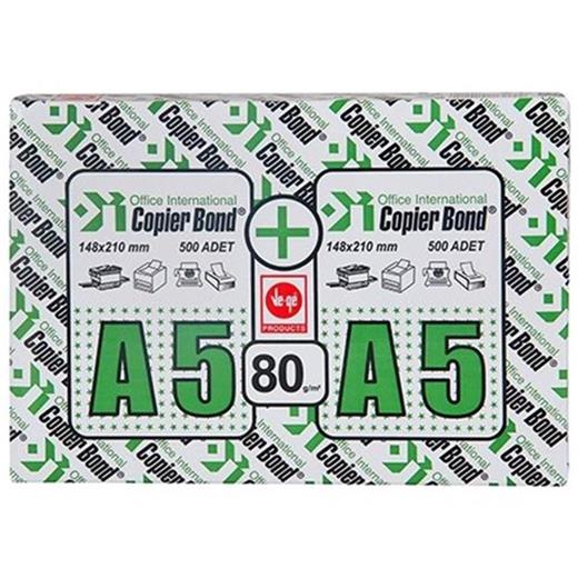 Copier Bond A5 Fotokopi Kağıdı 80Gr-500 Li 1 Koli= 10 Paket(120.10.10.0003)