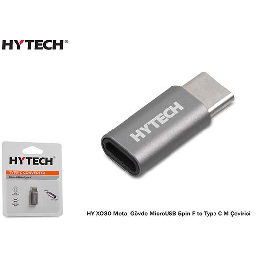 Hytech Hy-Xo30 Gümüş Metal Gövde Microusb 5Pin F To Type C M Çevirici(250.10.10.0122)