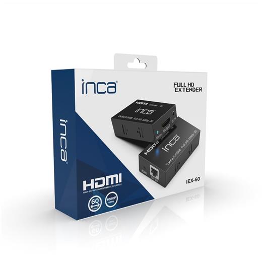 Inca Iex-60 Cat5E-Cat6 60Mt Full Hd 1080P 3D Hdmı Extender (Bant Hızı 1.65Gbps)(250.10.10.0157)