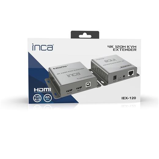 Inca Iex-120 Hdmı 4K@30Hz 120Mt Kvm Network Extender 4K@30Hz (Cat-5E-Cat-6 Kablo Uzunluğu)(250.10.10.0158)