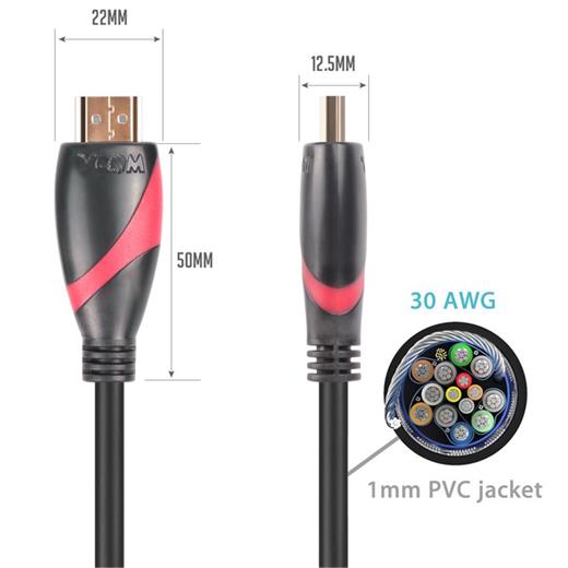 Vcom Cg525-R-1.8 Siyah 1.8Mt 1.4V Hdmi-M-Hdmi-M Kablo(250.10.20.0079)