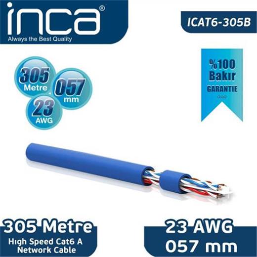 Inca Cat6 305B 23 Awg 57Mm  Yüzde 99,5 Bakır Kablo 305Mt(250.10.50.0058)